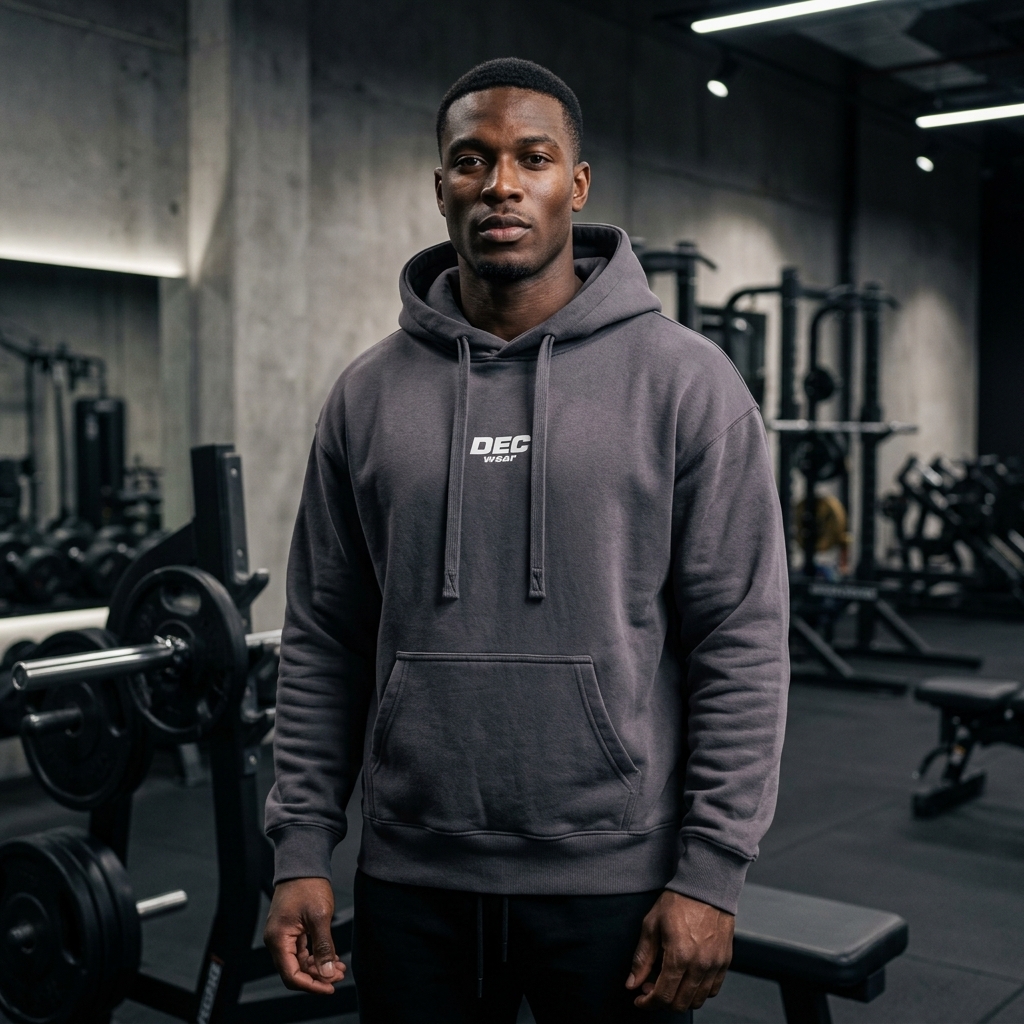 DECWEAR Atleta Masculino Negro Hoodie